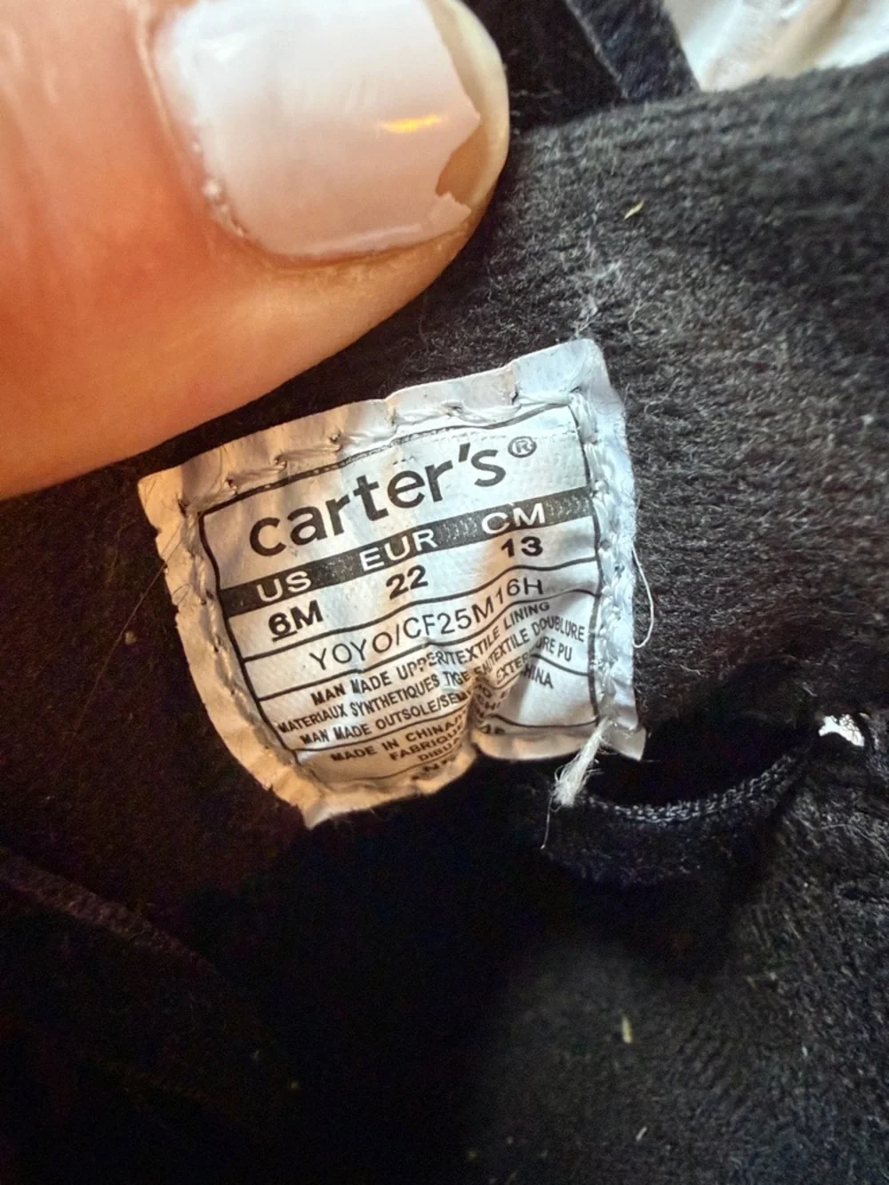 Carter's Black Bow Boots for Toddler size 6